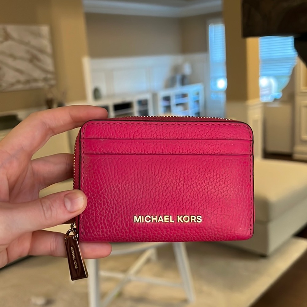 MICHAEL Michael Kors Pink Leather Compact Wallet